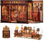 CUTEBEE Book Nook Kit - DIY Miniature House Dollhouse Kit for Adult and Teens, Booknook Bookshelf Decor Alley Model Build with LED Light, Gifts for Family and Friends (Bach Strings)