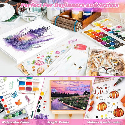 180 Sheets Watercolor Paper, 5"x7" White Water Color Paper Bulk, 140lb/300gsm Artist Drawing Coloring Supplies for Adults, Watercolors, Paint Set, Canvas Painting, DIY Projects, Valentine Gift Cards