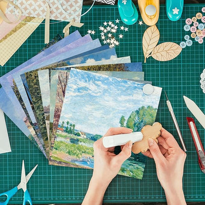 24 Sheets 12 Designs Scrapbook Paper Pad,6"×6” Single-Sided Decopodge Craft Cardstock Paper, Christmas Scrapbooking DIY Decorative Background Cardmaking Supplies.Famous Paintings