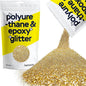 Hemway Polyurethane & Epoxy Resin Glitter 100g / 3.5oz Metallic Crystal Flake Additive for Flooring Jewelry Tumblers Glass Pigment - Microfine (1/256" 0.004" 0.1mm) - Gold Silver