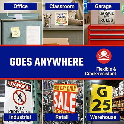 Master Magnetics Magnetic Sign Holder Pack - Magnetic Sign Holders for Door Frames, Metal Shelves, Whiteboards - Powerful Magnet - Retail EZ Grip Holder - 3" L x 1" W x 0.75" H - 25-Pack