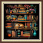 Findvoor Counted Cross Stitch Kits for Adults Full Range of Cross Stitching Embroidery Unprinted Pattern for Beginners, 11CT Needlepoint Kit Patterns Embroidery Kits-Bookshelf Cat 18x18 inch
