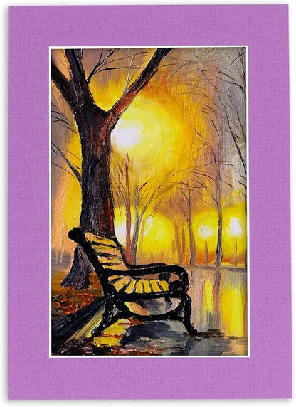 5x7 Mat for 8.5x11 Frame - Precut Mat Board Acid-Free Show Kit with Backing Board, and Clear Bags Dark Purple 5x7 Photo Matte Made to Fit a 8.5x11 Picture Frame Matboard for Framing, Pack of 100 Mats