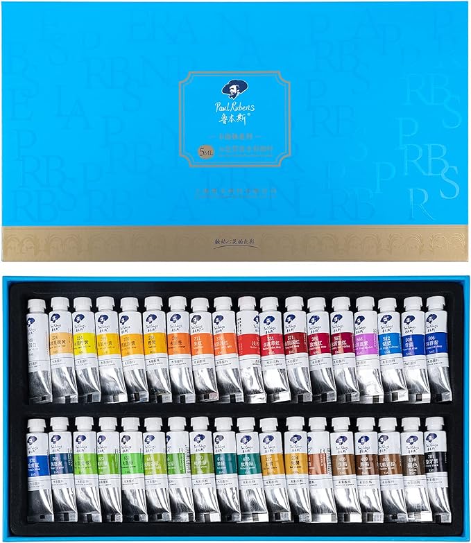 Paul Rubens Watercolor Paint, 36 Vibrant Colors Rich Pigments for Watercolor Painters, Students, Beginners, Hobbyist, Ideal for Many Watercolor Applications (5ml Each Tube)