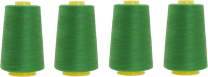 Mandala Crafts 4 Pack of Serger Threads Cones Spools - 20S/2 24000 Yards Polyester Green Threads for Sergers Machine and Overlock Quilting Sewing Machine