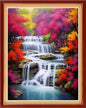 Dooxvey Cross Stitch Kits for Adults Beginners,Full Range of Cross-Stitch Stamped Kits Needlepoint Kits for Beginners Embroidery Kits 11CT Cross Stitch Patterns-Autumn Waterfall 16x20 inch