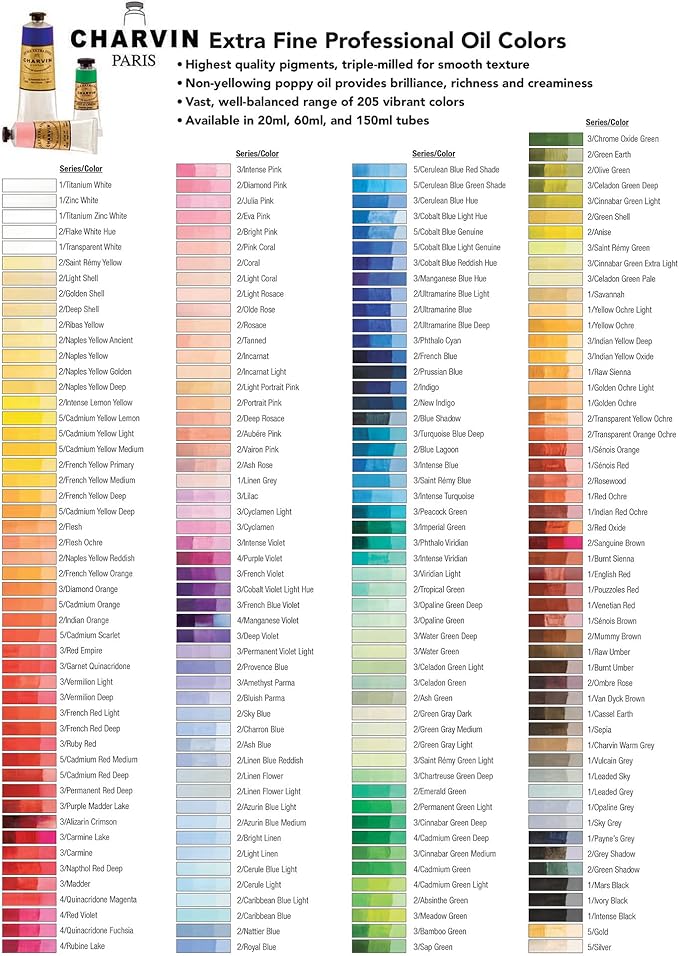 Charvin Extra Fine Oil Paint, Saint Remy Blue 60 ml - Triple-Milled, Rich Texture, Poppy Oil-Based, Light-Fast, Handmade, Archival Quality