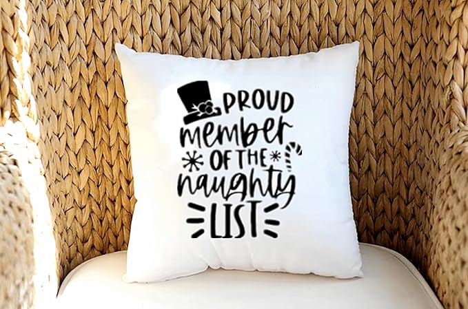 JAJADO Silk Screen Christmas Quotes Reusable Self-Adhesive Stencil - Proud Member of The Naughty List - DIY Christmas Shirt, Wood Sign, Winter Holiday Xmas Gifts Idea