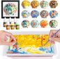Water Marbling Paint Kit for Kids, Arts & Crafts, Non-Toxic, Age 3-12, Includes 6 Colors, 10 Sheets, Tools, 12 Shells, 2 Display Boxes
