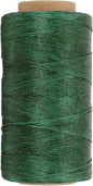 PATIKIL 284 Yard Flat Waxed Thread 150D 1mm Leather Sewing Cord for Repairing Shoes Bags Wallets Jewelry Making DIY Leather Craft, Dark Green
