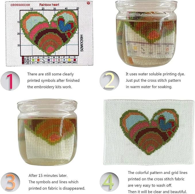 CROSSDECOR Cross Stitch Kits for Beginners DIY Crossstitching Preprinted kits Pattern Needlepoint Embroidery Craft Kits 14CT 2 Strands-11×20.5 inch，Gift (yellow)