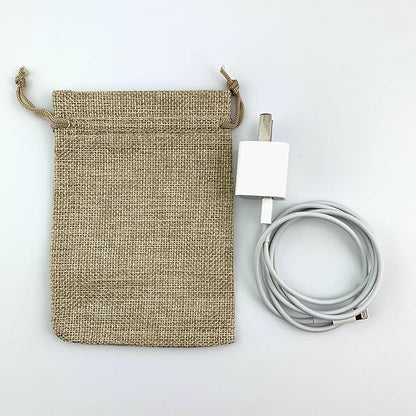 Palmhomee Pack of 25 Burlap Gift Bags with Drawstring Linen Jewelry Pouches Wedding Hessian Jute Bags for Birthday and Treat Pouches Party Wedding Favors Gift (4x5.6 Inch, Ivory)