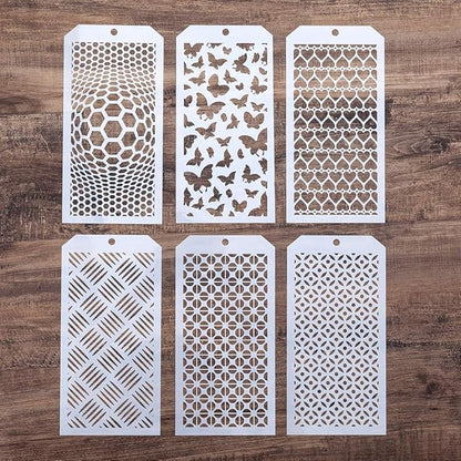 DIY Decorative Stencil Template for Scrapbooking Painting on Wall Furniture Crafts,Set of 6 (Butterfly)