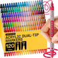 ARTISTRO 120 Acrylic Paint Pens, Acrylic Paint Markers, Fabric Markers for Textile, Canvas, Rock, Glass, Wood, Paper, Pumpkin, DIY (Dual Tip Dot + Fine, 120)