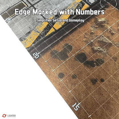 44'' x 60'' Battle Mat Gridded War-Gaming Mat for WH40K - Made of Synthetic Leather, 1.1mm Thickness (Adamant Bastion: Sector XI)