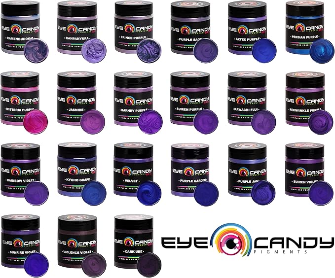 Eye Candy Pigments Premium Purple Mica Powder - Persian Purple (25gr) - for Epoxy, Resin, Soap, Paint, Woodworking, Acrylic Pouring, Bath Bombs, Fishing Lures - DIY Arts and Crafts Additive