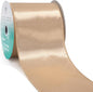 CT CRAFT LLC Satin Wired Ribbon 4 Inch x 20 Yards Champagne Gold for Christmas Home Décor Gift Wrapping Tree Topper Bow Wreath DIY Crafts,