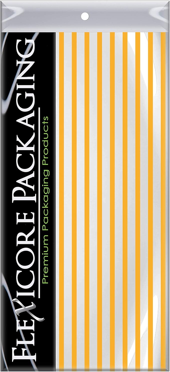 Flexicore Packaging Tangerine Orange Pin Stripe Print Gift Wrap Tissue Paper Size: 15 Inch X 20 Inch | Count: 50 Sheets | Color: Tangerine Pin Stripe