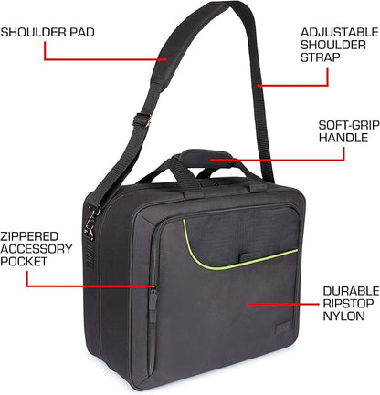 USA Gear XL Trading TCG MTG Deck Box Bag Travel Case - Large MTG Card Storage Bag with Padded Shoulder Strap, Customizable Interior, Weather Resistant - Fits Deck Boxes & Sleeved Cards - Green