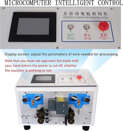Automatic Wire Stripper Machine, Computer Wire Peeling, Electronic Wire Cutting Machine, Cable Cutting 110V, Multi-Function Button, Touchscreens, 0.5-30mm Stripping Length