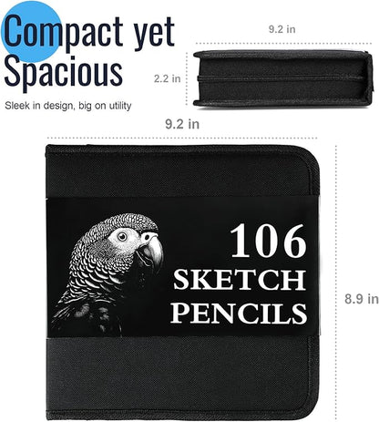 Cool Bank 106 Pack Art Supplies Sketching Kit with 3-Color Sketch Book, Coloring Book, Drawing Pencils with Graphite Colored Charcoal Watercolor & Metallic Pencils, Art Kit Gifts for Artist Adults Kid