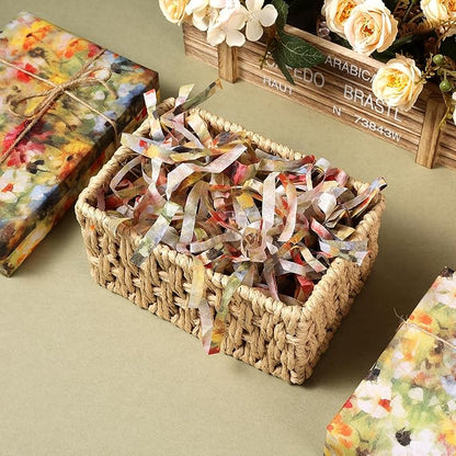 60 Sheets Monet Floral Garden Tissue Paper, 20 x 14 Inch Wildflower Monet Garden Patterns Art Wrapping Paper for Spring Birthday Wedding Spring Party Baby Shower Party Supplies