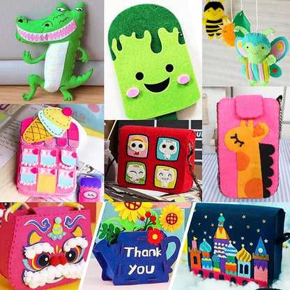 XSEINO 12 Rolls 8"x35"(20.5x90cm) 1.4mm Thick Soft Felt Fabric Sheet 12 Assorted Neon Series Colors Felt Pack for DIY Craft Sewing Squares Nonwoven Patchwork