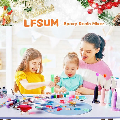 Resin Mixer Epoxy Mixer Paddles - 4 Reusable Reusable Paint and Resin Mixer Paddle to Mix Epoxy Resin, Paint, Ceramic Glaze and Reduce Bubbles - Paint Mixer for Drill (4X-Small)