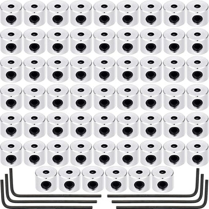 Leinuosen 60 Pieces Pin Keepers Locking Clasp Pin Backs Replacement with Wrench (Silver Color, 6 x 5 mm)