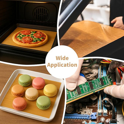 Teflon Sheets for Heat Press - 8 Pcs 16 in x 12 in Reusable and Non-Stick Teflon Paper with 8 Rolls Waterproof and Oilproof Heat Resistant Tape, No Residue with High Insulation for Printing