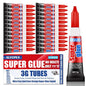3 Gram (Pack of 24) Single Use Super Glue Liquid, Super Fast, Thin & Strong Adhesive Superglue, Cyanoacrylate Glue for Hard Plastics, DIY Craft, Ceramics, Leather, Metal Etc