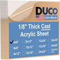 Duco USA-Made Clear Cast Acrylic Sheet 1/8 Inch Thick 4" x 6" - 12 Pack of Transparent Plexiglass Sheet - Lightweight Acrylic Board for Window Replacements, Displays, Signs, and More