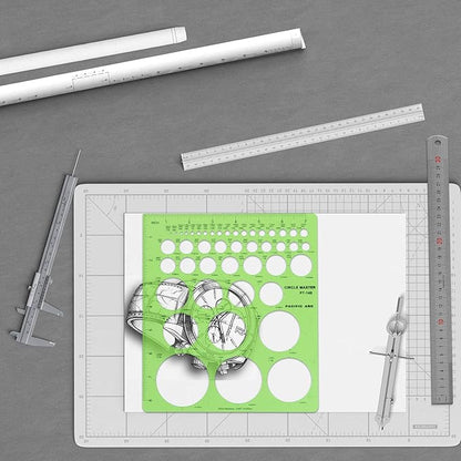 Pacific Arc Professional Circle Guide Template, 45 Total Circle from 1/16 Inch to 2.25 Inch with Inch Graduations
