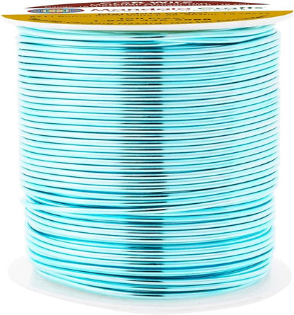Mandala Crafts 18 Gauge Anodized Aluminum Craft Wire for Jewelry Making - 100 FT Colored Flexible Turquoise Wire - Bendable for Bonsai Armature Crafting Sculpting