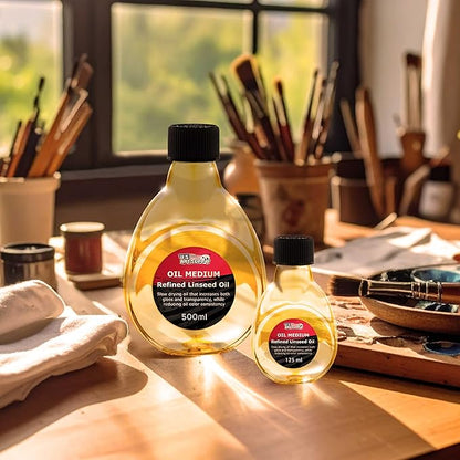 U.S. Art Supply - Refined Linseed Oil -, 500ml / 16.9 Fluid Ounce Container