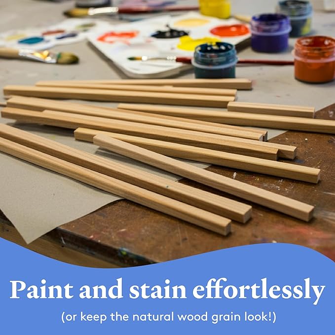 Wood Square Dowel Rods, 3/8-inch x 18-inch, Pack of 25 Wooden Craft Sticks for Crafts and Woodworking, by Woodpeckers