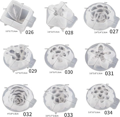 34-Piece Succulent & Resin Mold Set - Silicone Molds for Candle Making, Jewelry Resin Casting & Craft Supplies