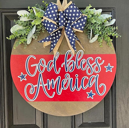 Patriotic Welcome Stencils 4th of July Stencil Independence Day Stencils for Painting on Wood Door Hanger Porch Sign Decor