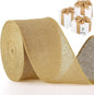 Chuangdi 40 Yard 2 Inches Burlap Ribbon Wide Jute Ribbon Natural Burlap Fabric Roll Wired Edge for Wreaths, Christmas Tree Decoration, Big Bow Crafts, Gift Wrapping, Wedding