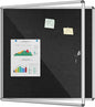 38"x38" Enclosed Bulletin Board, Lockable Weather-Resistant Aluminum Cork Noticeboard for School & Office, Silver Frame w/Black Flet