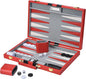 Get The Games Out Backgammon Set, Classic Board Game Case, 2 Players, Includes Strategy & Tip Guide, Perfect for Parties and Family Game Nights - Small, Red