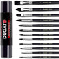 Watercolor Brushes Professional, DUGATO 12pc Artist Paint Brush Set - Synthetic Bristles (Round, Flat, Liner, Oval) for Watercolor Gouache Inks Painting