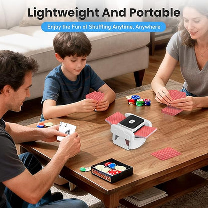 Neasyth Automatic Card Shuffler for 1-2 Decks, Playing Cards Shuffler Machine Rechargeable Portable Compatible with Phase 10, Skip-Bo, Skyjo for Home Party Card Games