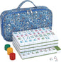 Chinese Mahjong Game Set 146 Qulity Mahjong Green Tiles 1.4-inch Chinese Mahjong Game Set with Blue Printed Carrying Bag [中式麻將 專業套裝](Tiles ONLY, Racks Not Included)