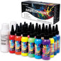 PENTRISTA 24-Color Airbrush Paint Set (60 ml/2.03 oz)with 2 Thinner - Ultra-Smooth Flow Air Brush Paints,Non-Toxic & Quick-Drying Formula Acrylic Airbrush Paint Kit for Art Crafts Hobbyist and Artists