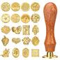 Wax Seal Stamp Kit, 21Pcs Draupnir Wax Stamp Seal,Vintage Classic Sealing Wax Stamp Head with Wooden Handle for Party Wedding Invitation Cards Envelopes Gift Wrapping Letter (20 Patterns)