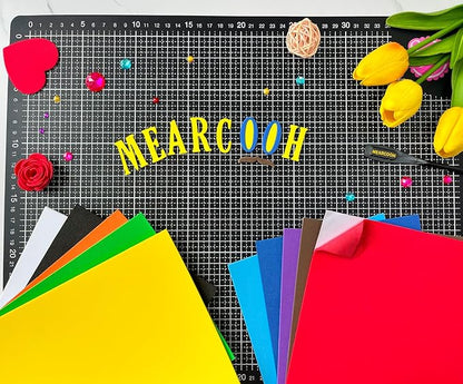 MEARCOOH Self Adhesive Foam Sheets, 10 Colors 9x12 Inch 2mm Sticky Eva Foam Paper for Crafts Cardmaking Photo Frames Classroom Scrapbooking Christmas Crafts (Multi-Color 10 Sheets)