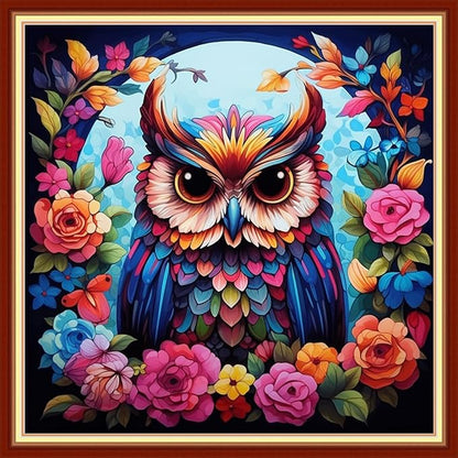 Artvxeay Stamped Cross Stitch Kits Beginners Full Range of Embroidery Starter Kits for Adults Printed Cross Stitching DIY Needlepoint Kit 11CT - (Colorful Owl 18x18 inch)