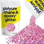 Hemway Glitter for Resin 100g Rose Pink Holographic Metallic Crystals for Epoxy Craft Super Chunky Flakes Tumblers Wax Melt