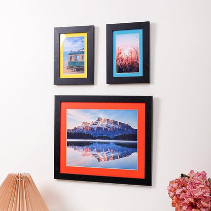 HOTUO 10 Pack Acid Free Colorful Picture Frame Mats, Pre-Cut 8x10 Picture Mats with Ivory Core Bevel Cut for 5x7 Photo, Signature Friendly 4 Ply Thickness Photo Mat for Frames (Colorful with V-Groove)